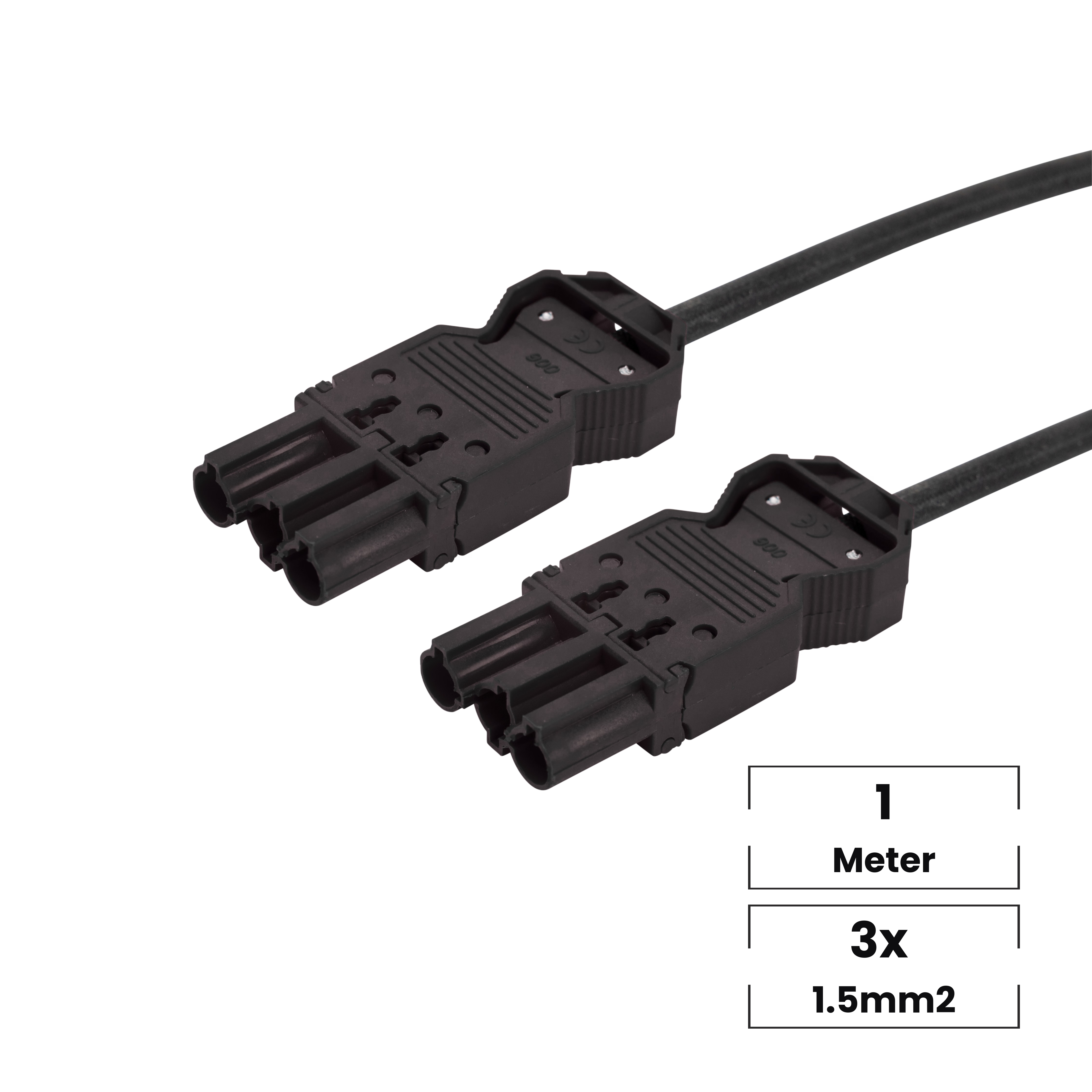Verlengsnoer · 1 meter · 3×1,5mm²