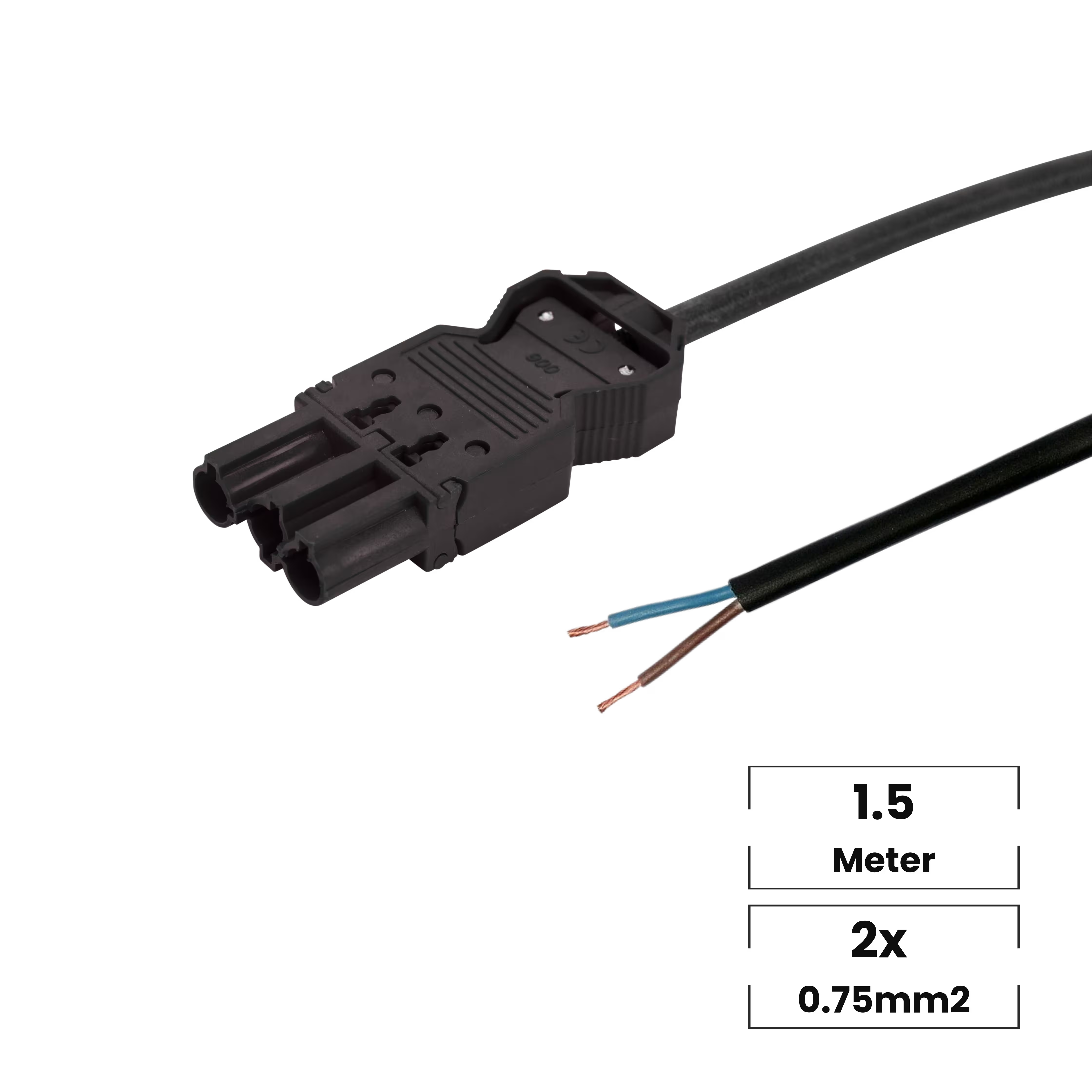 Aansluitsnoer · Male · 1,5 meter · 2x0,75mm²
