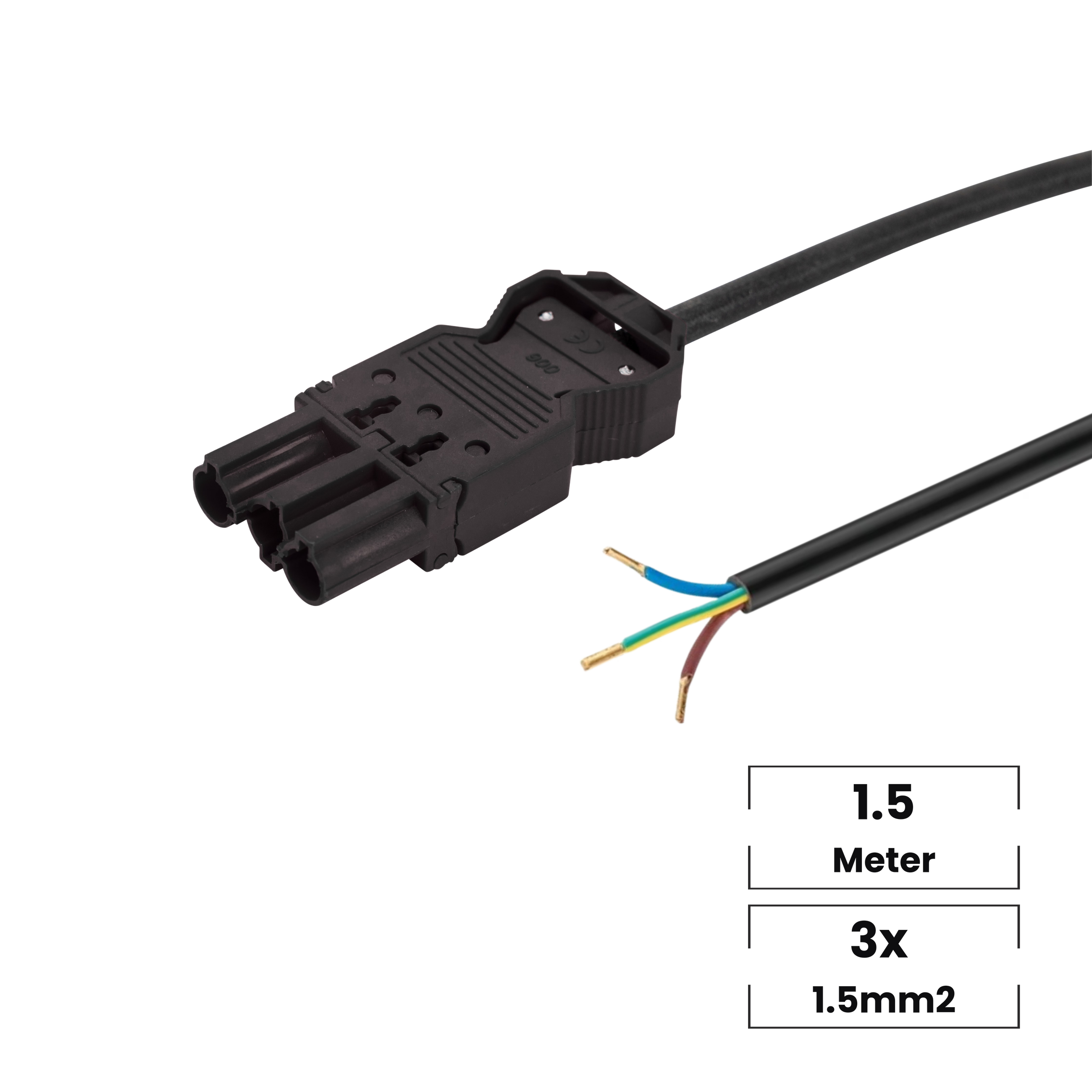 Aansluitsnoer · Male · 1,5 meter · 3x1,5mm²