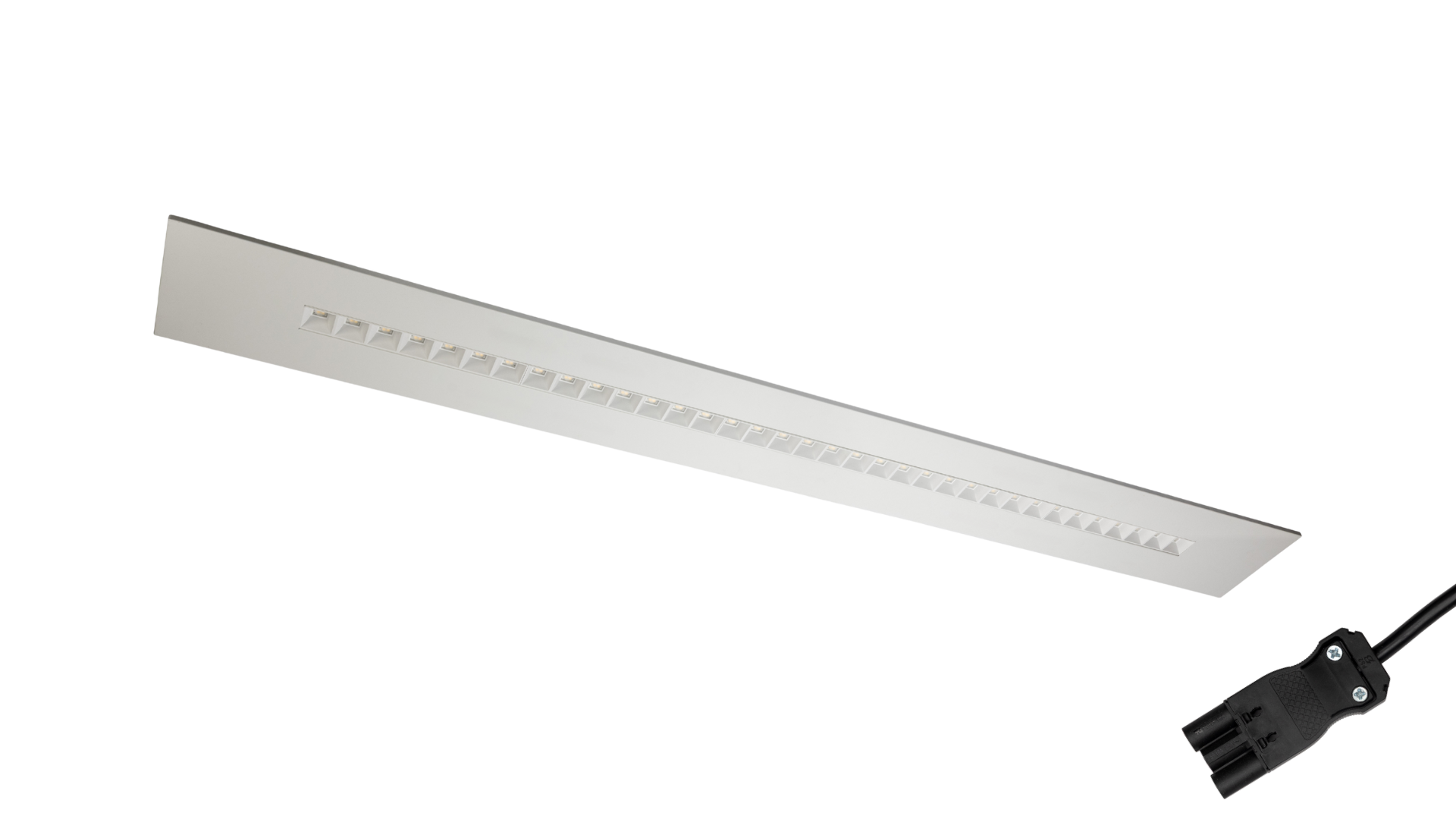 Bandraster Cube · 7W-14W (instelbaar) · 110x650mm · 3CCT switch 3000K-3500K-4000K · Wit · Wieland stekker