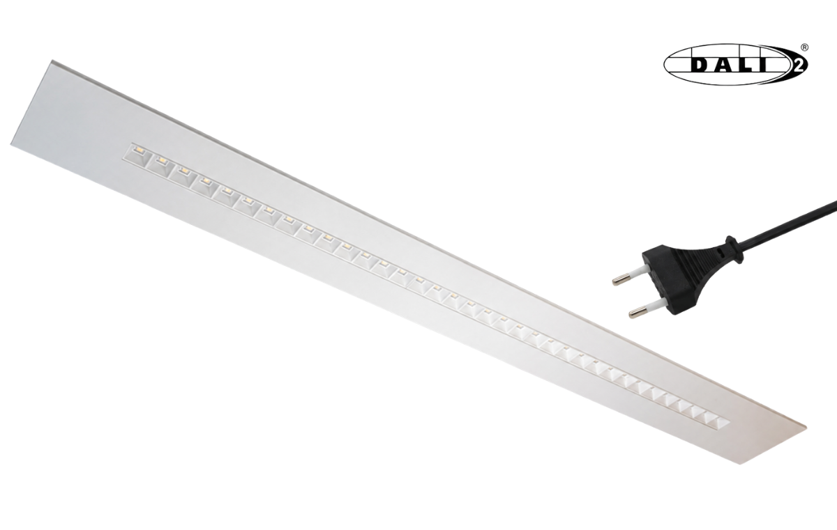 Bandraster Cube · 15W-26W (instelbaar) · 145x1195mm · 3CCT switch 3000K-3500K-4000K · Wit · Eurostekker · DALI