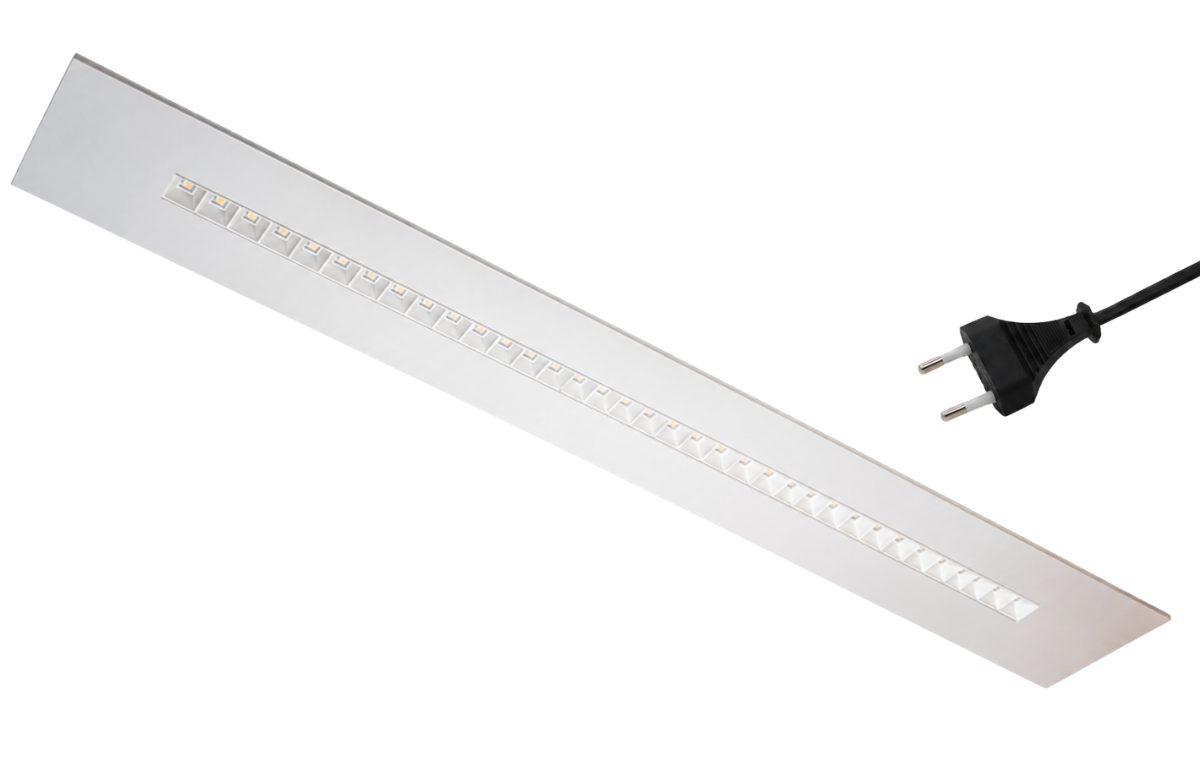 Bandraster Cube · 15W-26W (instelbaar) · 1495x115mm · 3CCT switch 3000K-3500K-4000K · Wit · Eurostekker