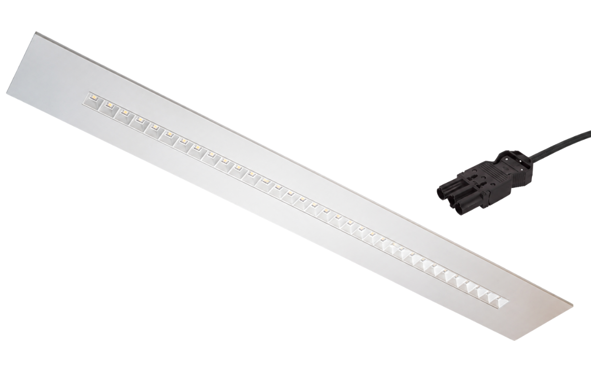Bandraster Cube · 7W-14W (instelbaar) · 110x650mm · 3CCT switch 3000K-3500K-4000K · Wit · Wieland stekker
