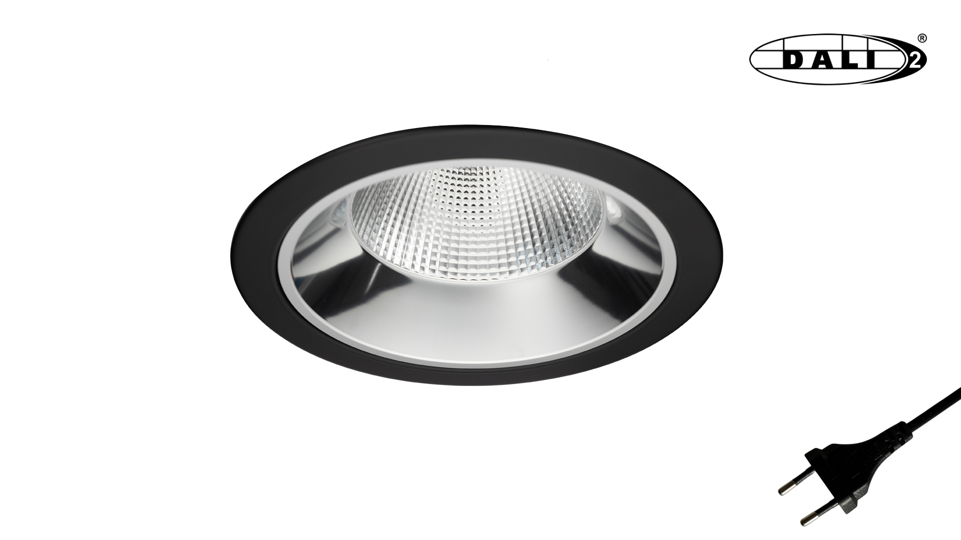 LED Downlight Milan · Ø232 · 20W · 3CCT · 3000K-4000K-5000K · Zwart · Eurostekker · DALI
