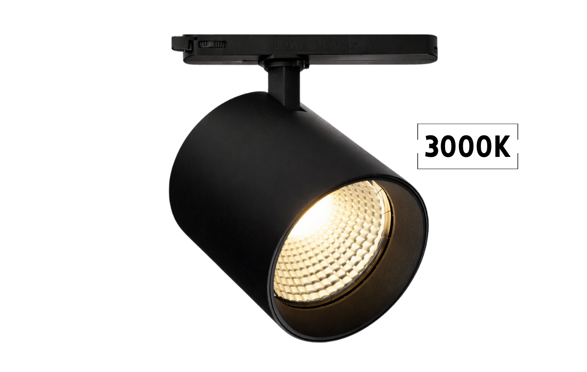 Loisa 3 fase railspot · 30W · 3CCT 2700K-3000K-4000K · Zwart · 38º