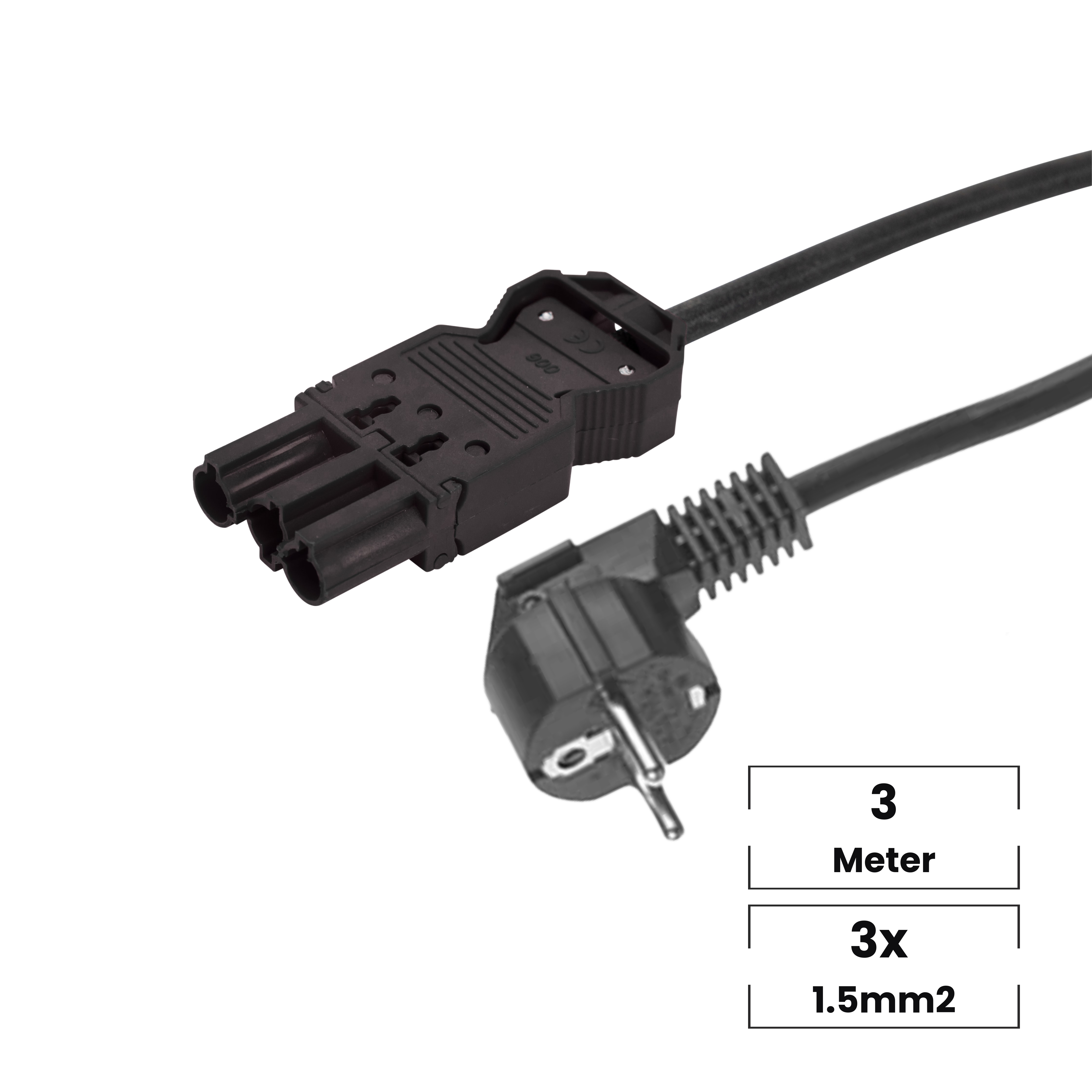 Netsnoer Female · 3 meter · 3×1,5mm²