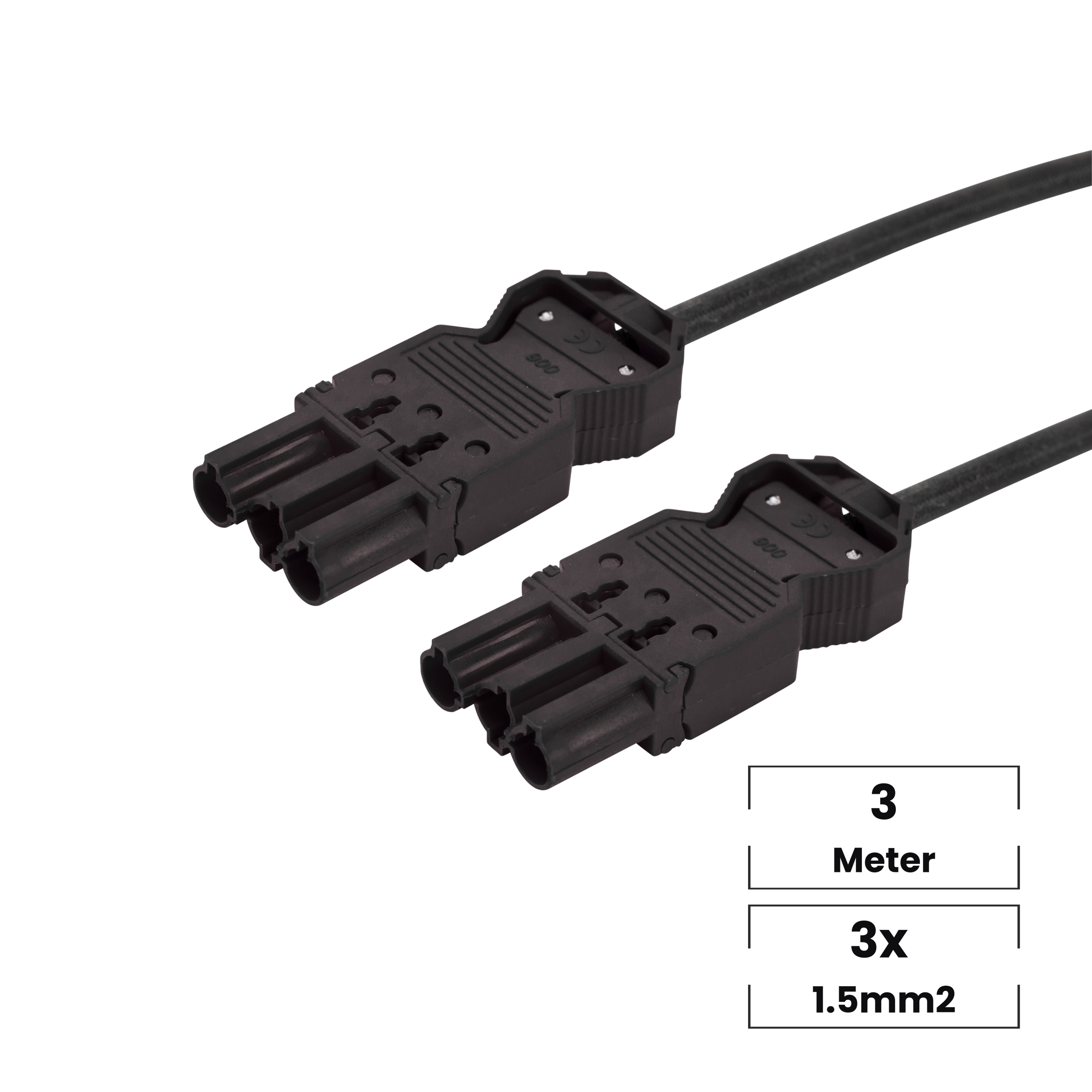 Verlengsnoer · 3 meter · 3×1,5mm²